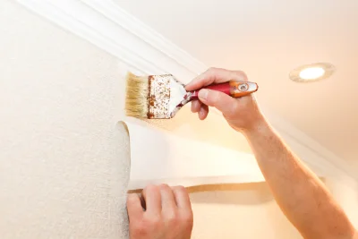 Pose de papier peint aux Touches-de-Périgny — revêtements muraux et toiles de verre